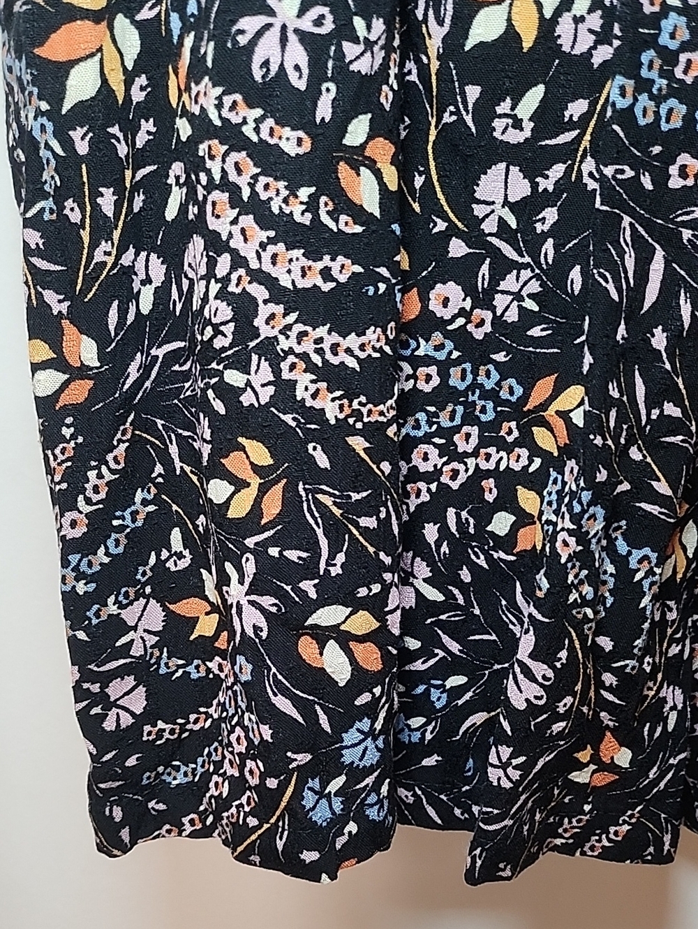 Maeve Anthropologie Black Floral Mini Dress Tiered Ruffle Womens Boho Western 2X - Picture 8 of 16